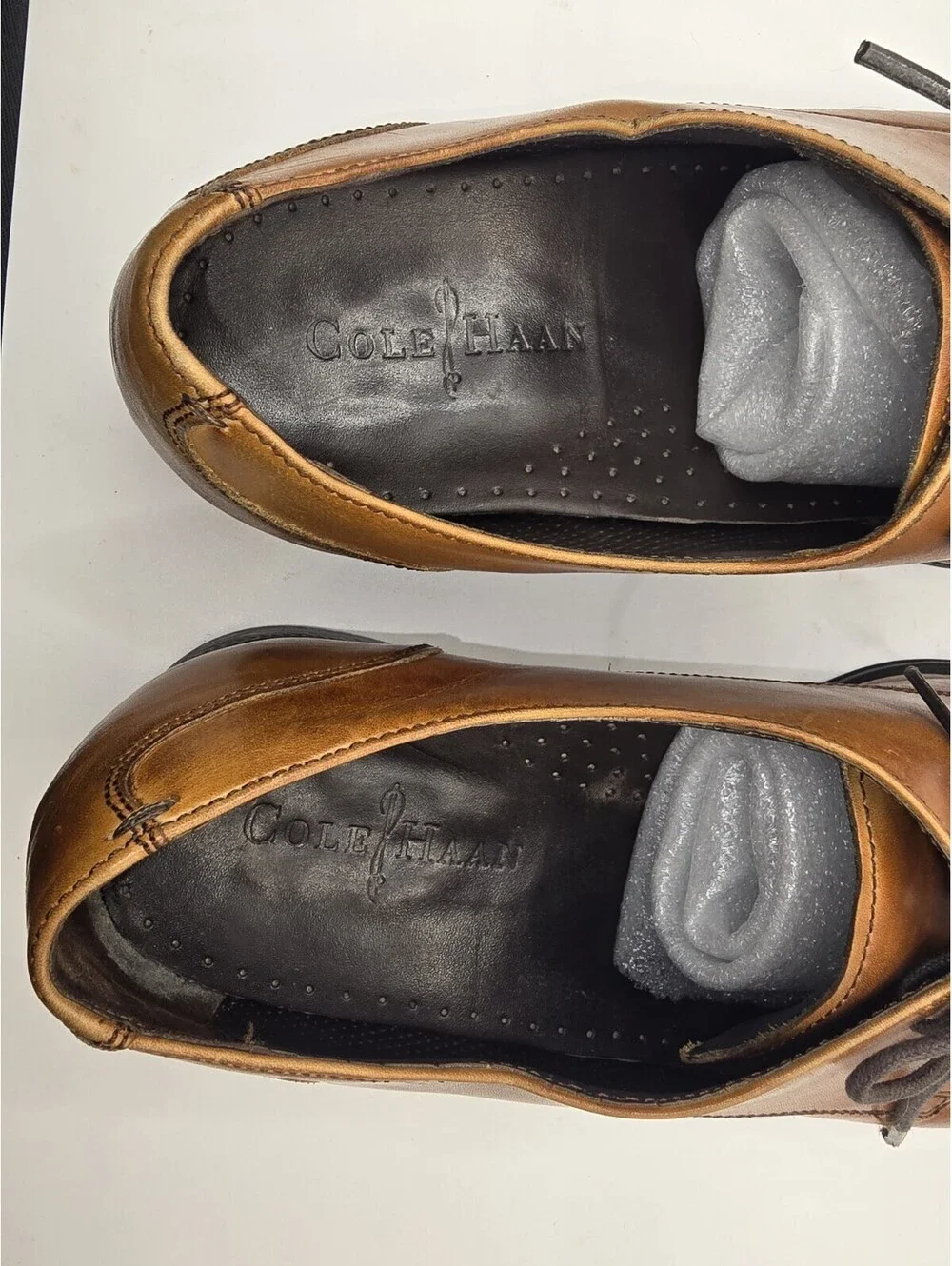 Cole Haan NikeAir Mens 11 M Tan Leather Apron Toe Derby Dress Shoes C09161